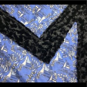 Adult sized Nautical Minky Blanket